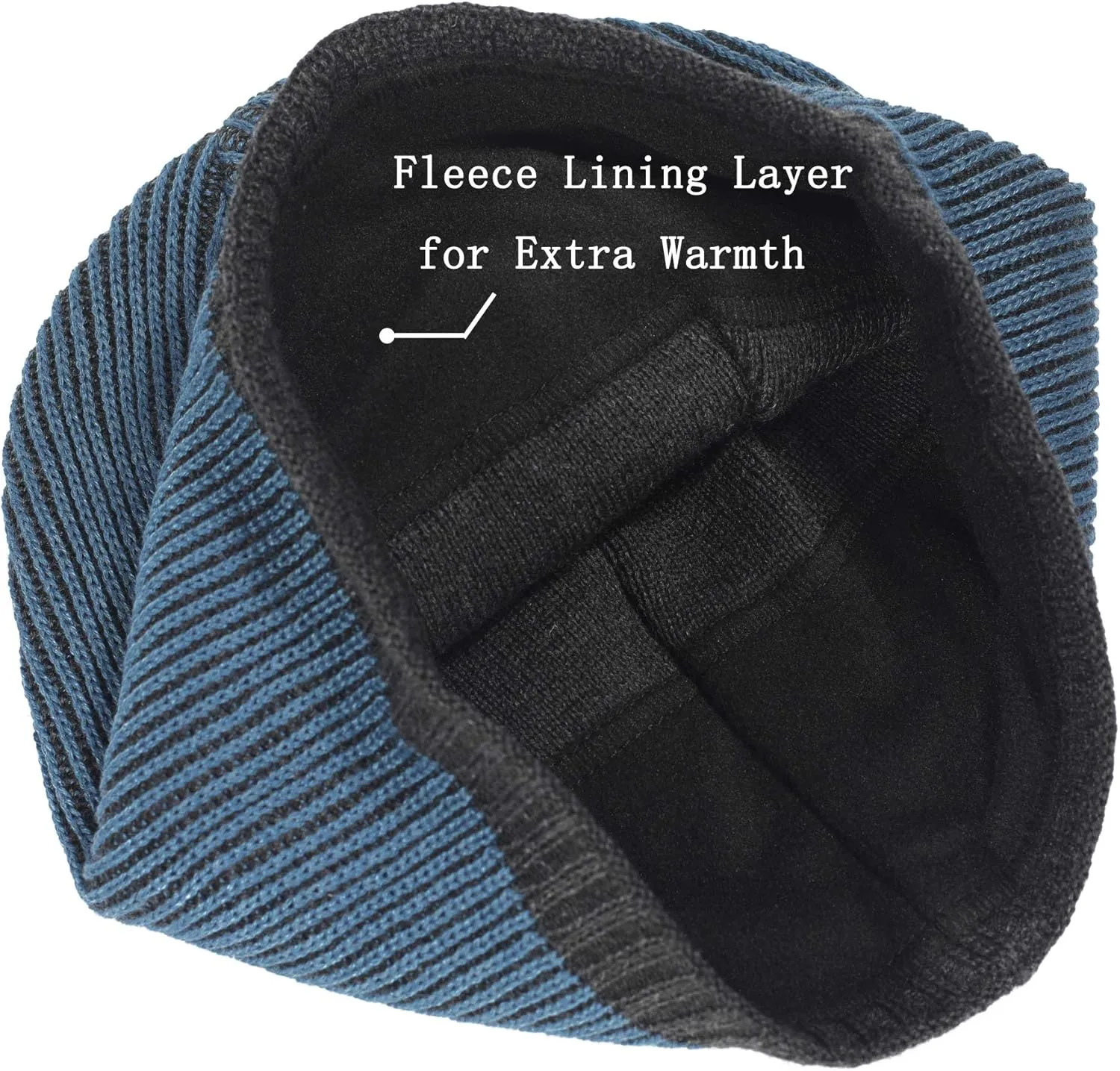 ZLYC Men Fashion Knit Fisherman Beanie Hat Winter Warm Thick Skull Cap